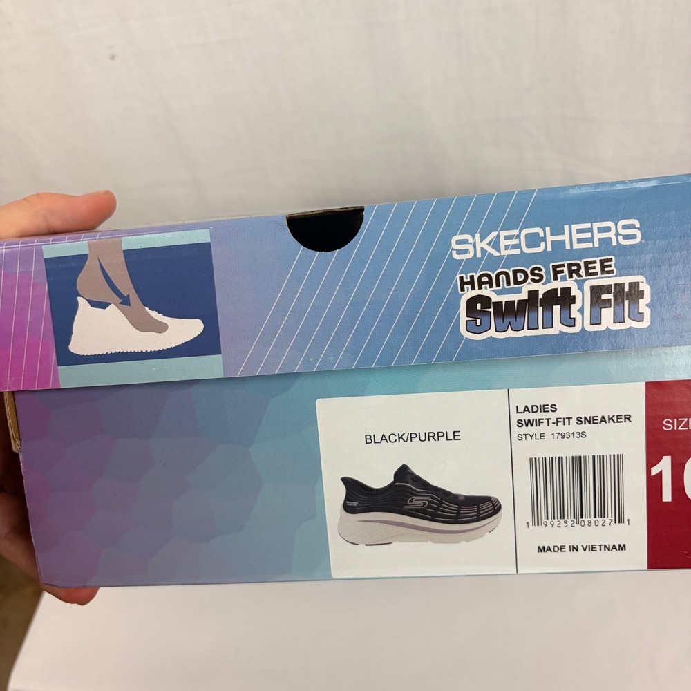 Skechers Hands Free Slip-ins Swift Fit Black Pink Womens Size 10 Sneakers - Picture 9 of 10